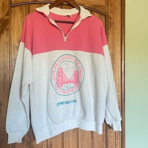 Vintage white pink San Francisco graphic sweater